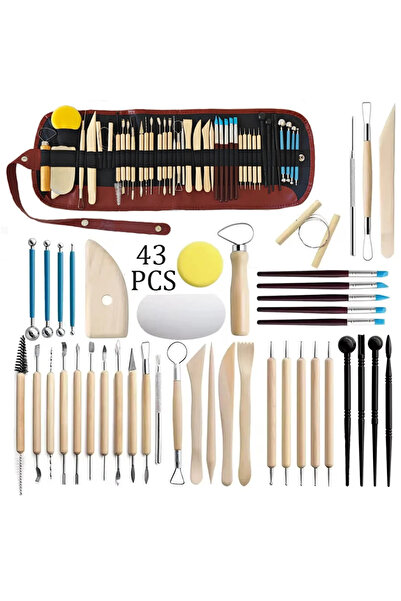 Choice مجموعة أدوات نحت الطين الفخاري من 43 قطعة، 8-61 قطعة/المجموعة، أدوات ن...