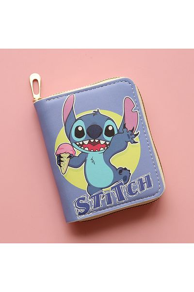 Choice 1 Anime Disney Stitch Pu Leather Coin Purse Waterproof Coin Pocket Key Earphone Storage Bag Id Card.