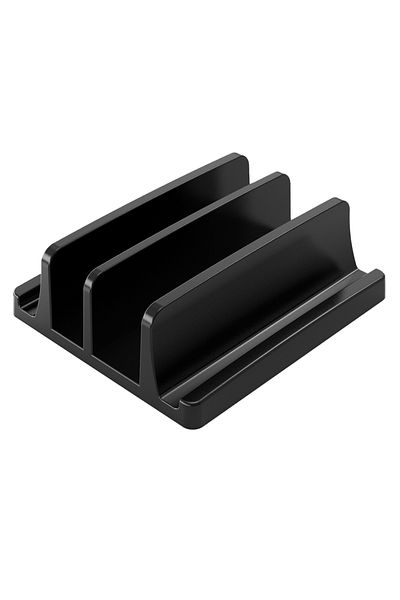 Choice Black Vertical Laptop Stand For Desk,dual Slots Plastic Laptop Holder With Space Saving Design,lapto