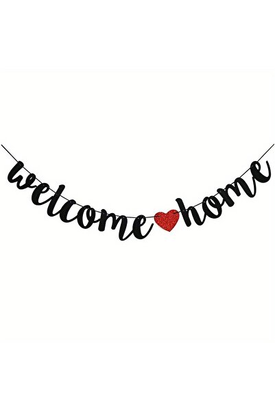 Choice ديكورات لافتات الترحيب بالمنزل باللون الأسود، لافتات حفلات منزلية لامعة باللون الأسود، أعلام زخرفية للجيش