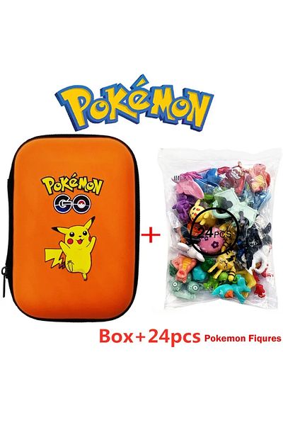 Choice Orange With 24pcs Pokemoned Figures Toy Set 24pcs 1 Bag 2-3cm Bulk Anime Mini Doll Lot Pikachu Figur