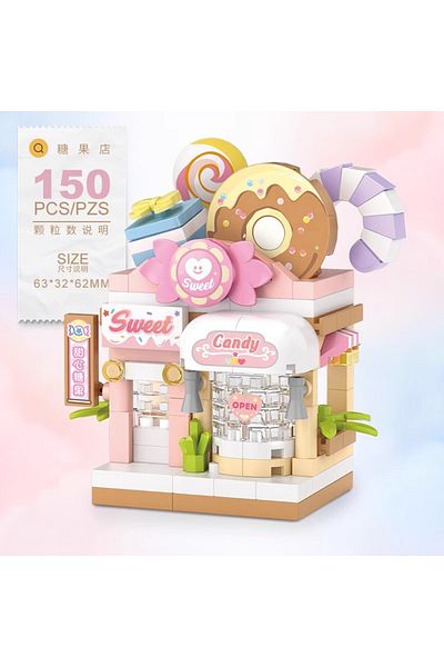 Choice No.8604 No Box Street View Restaurant Dessert Coffee Pet Fruit Store Model Building Blocks Food Hous