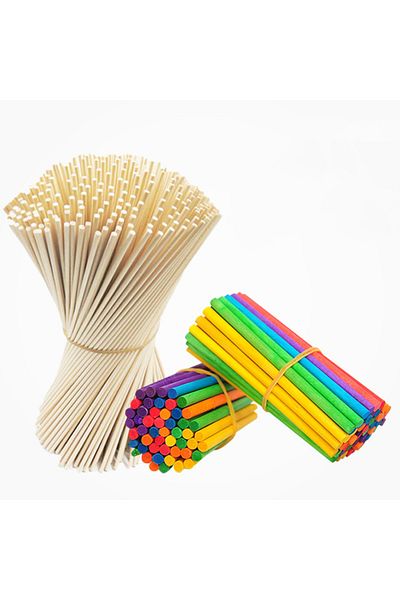 Choice 30cmx3mm 50pcs 25/50pcs Round Wooden Stick For Crafts Ice Lollies And Model Making Diy Building Mode