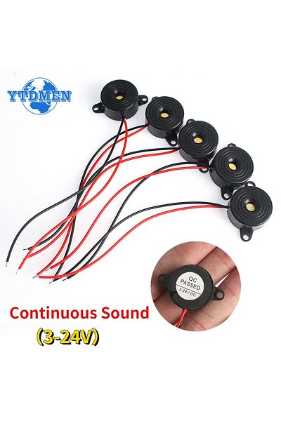 YTDMEN 5pcs 5pcs Sfm-20b Dc3-24v Piezo Electronic Buzzer Alarm Continuous Sound 2312 Active Piezoelectric B