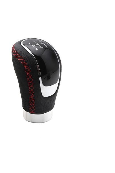 Choice 0533 Red Line 5 Speed Leather Red Stitch Gear Shift Knob Universal Car Gear Stick Shift Knob Lever M