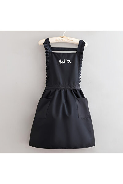 Choice مريلة سوداء على شكل أميرة، مريلة عمل مقاومة للماء ومزينة بالزهور للباريستا في المطاعم، مناسبة للمطاعم