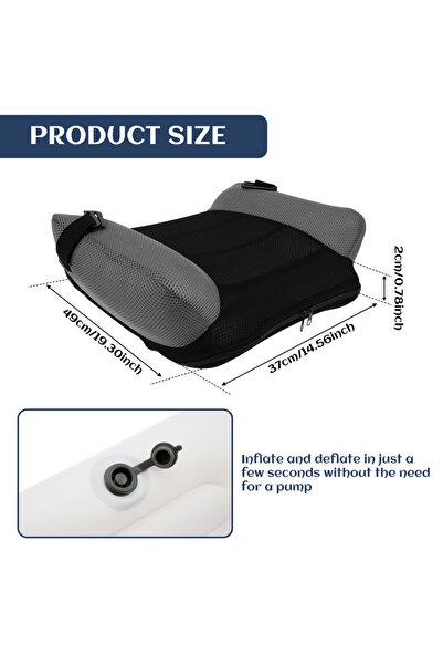 Choice مقعد سيارة قابل للنفخ أسود اللون مصنوع من مادة البولي فينيل كلوريد للس...