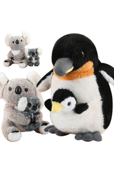 Choice About 25cm Mom Child Penguin Artificial Creative Mother And Child Animal Plush Doll Koala Penguin Br