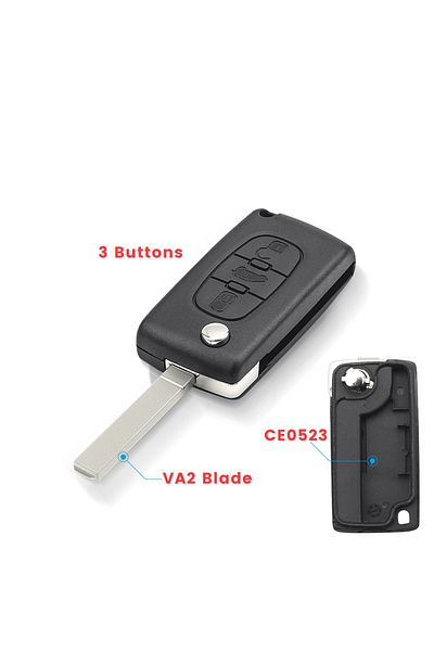 KEYYOU 3 Button For Peugeot Partner Citroen Berlingo HU83 VA2 Blade CE0523 CE0536 Flip Remote Car...