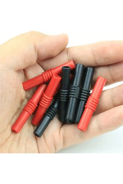 AOKIN 8pcs 8pcs Insulated 4mm Banana Jack Female To Female Socket Connectors Coupler For Extension Adapter