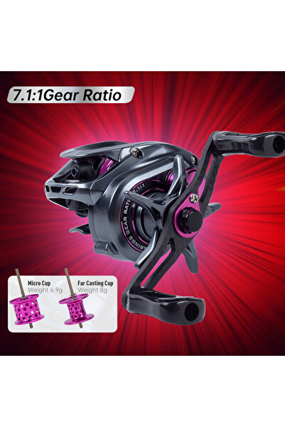 Choice بكرة صيد كينجدوم 9 يسارية، نسبة تروس 7.1، وزن 135 غرام، بكرة صيد فائقة...