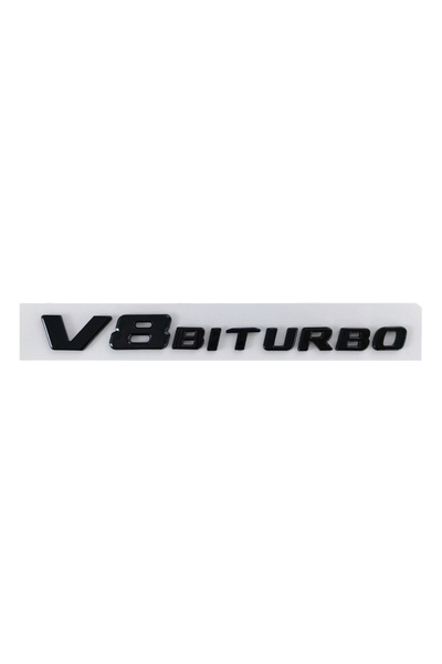 Choice Glossy Black 17-23 3d ABS V8 Biturbo Emblem Car Fender Badge Decal For...