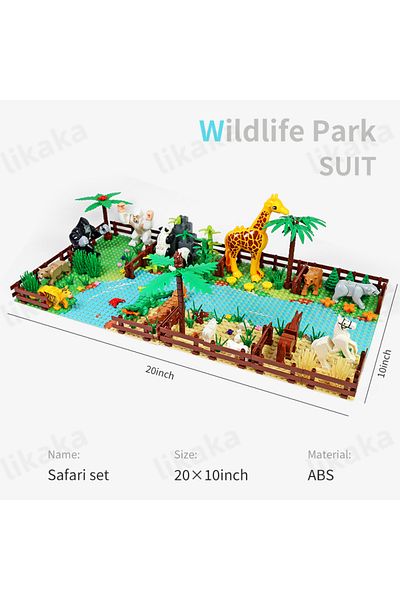 Choice Zoo River Set Moc Zoo Animals Building Blocks Toys Set For Kids Montessori Gift Compatible Classic B