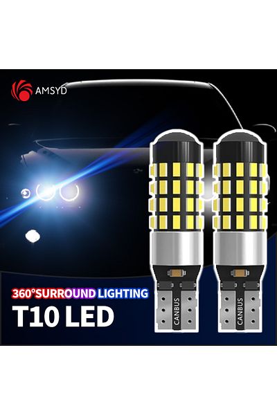 AMSYD 2 قطعة T10 W5W 194 501 Led Canbus لا يوجد خطأ ضوء داخلي للسيارة T10 3014 45SMD رقائق بيضاء نقية...