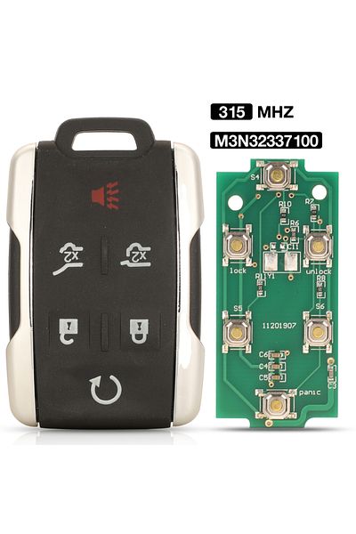 jingyuqin Silver 6 Buttons Remote Control Car Key 315mhz For Chevrolet Colorado Silverado Suburban T