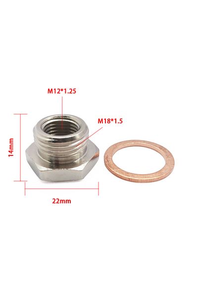 Choice Sensor Connector Exhaust O2 Oxygen Sensor Spacer Reducer Adapter M18 x 1.5mm to M12 x 1.25mm With...