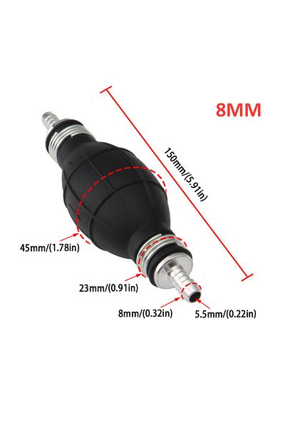 Choice 8mm 1pc 6mm/8mm/10mm/12mm Fuel Pump Rubber Aluminum Hand Fuel Pump Line Hand Primer Bulb All Fuels F