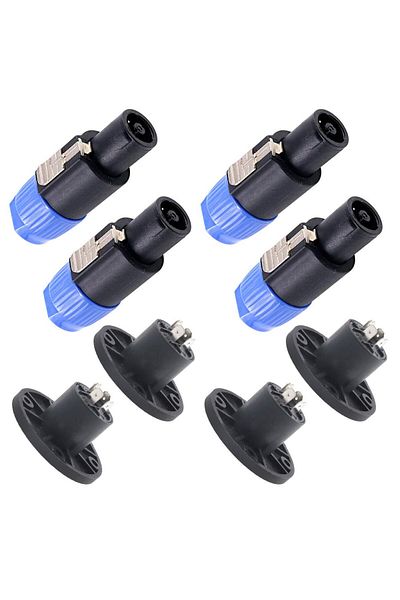 Choice 8 Pack Audio Speaker Plug Kit, 4 Pole Speaker Plug Twist Lock Compatible with Jack Twist Lock Rou...