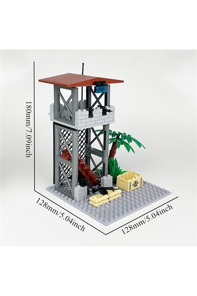 Choice Watchtower Moc City Military Guard Tower Building Blocks Field Command Post Bricks Toys For Children