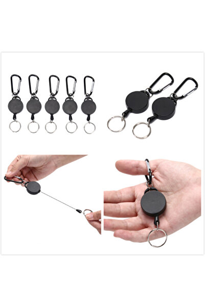 Choice سلسلة مفاتيح مرنة من سلك المرونة مع حلقة مفاتيح رياضية قابلة للسحب مضا...