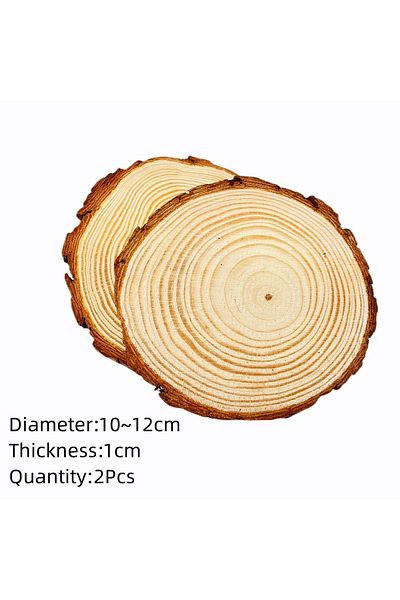Choice 2pcs10-12cm 3-12cm Thick 1 Pack Natural Pine Round Unfinished Wood Slices Circles With Tree Bark Log