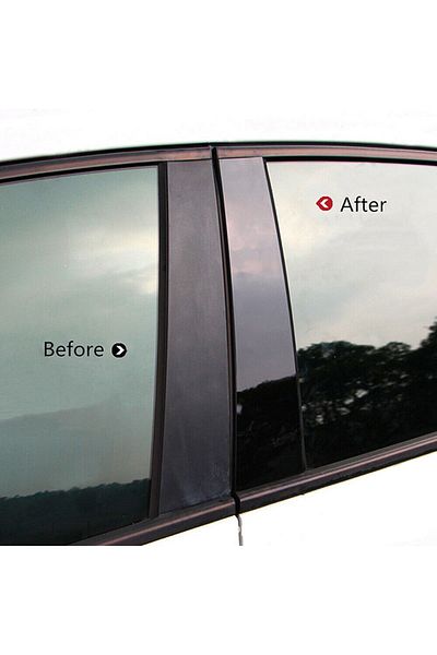 Choice 6Pcs Set Black Pillar Posts Door Window Decal Trim Cover Fit For Ford Focus Sedan/Hatchback 2005-...
