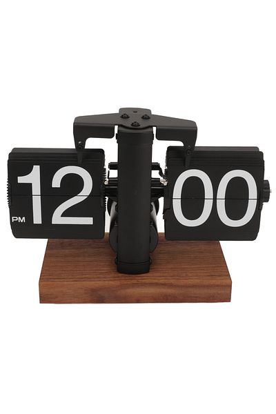 Choice Black Digital Flip Down Clock Retro Automatic Turning Battery Operated Mechanical Clock For Home Roo