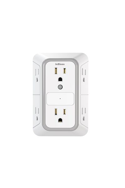 JcBlaon 100-240v Us 6 White Multi Socket Wall Socket With 6 Ac Outlets,us Plug Power Strip Network Filter Tr