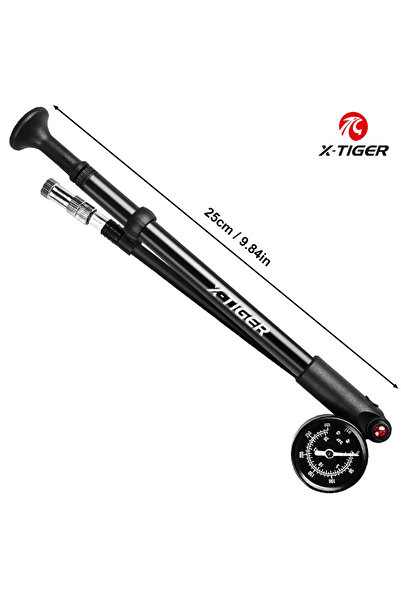 X-TIGER 25 Cm 25cm Bicycle Pump Universal Air Nozzle 300psi Bike Manual Air Pump With Gauge For Fork