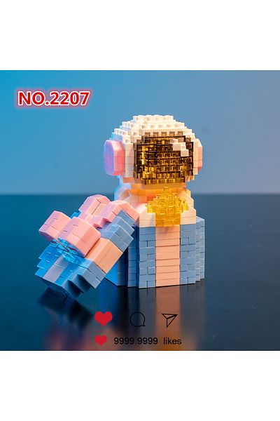 Choice No.2207(NO BOX) Creative Space Astronaut Series Micro Particle Building Blocks Figure With Light Diy
