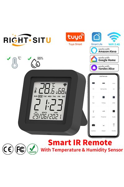 Choice Tuya Smart Universal IR Remote With Temperature Humidity Sensor for Air Conditioner TV AC Works w...