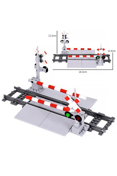 Choice Fjjt021-no Box Moc City Train Building Block Train Track Corridor Elevating Rod Pedestrian Crossing