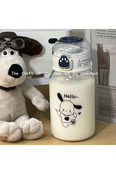 Choice Pochacco 500ml Sanrio Hello Kitty Water Bottletransparent Straw Water Bottle Diy Animekuromi Cinnamo
