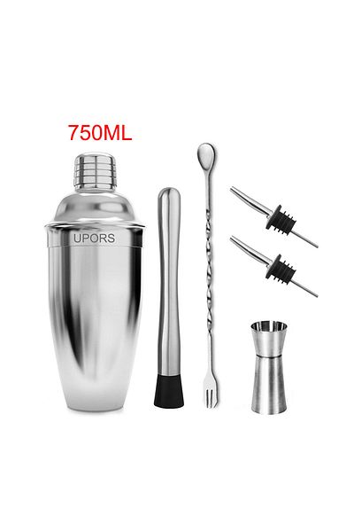 Choice 750ml-6pcs Upors Stainless Steel Cocktail Shaker Mixer Wine Martini Boston Shaker For Bartender Drin