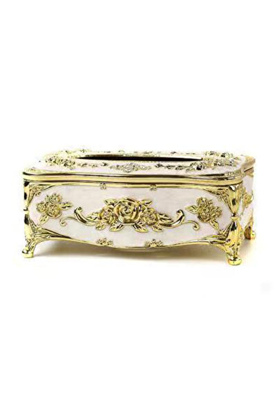 Choice صندوق مناديل أوروبي أبيض ذهبي، صندوق استخراج مناديل لمطعم فندقي فاخر، ...