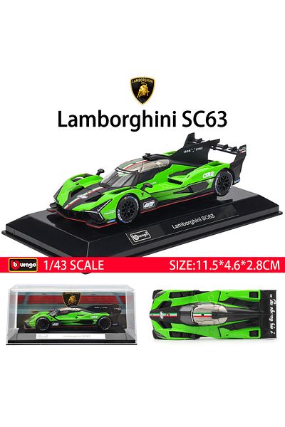 Choice Bburago 1:43 Lamborghini SC63 Porsche 911 Audi S1 C8R Alfa Alloy Luxury Vehicle Diecast Pull Back...