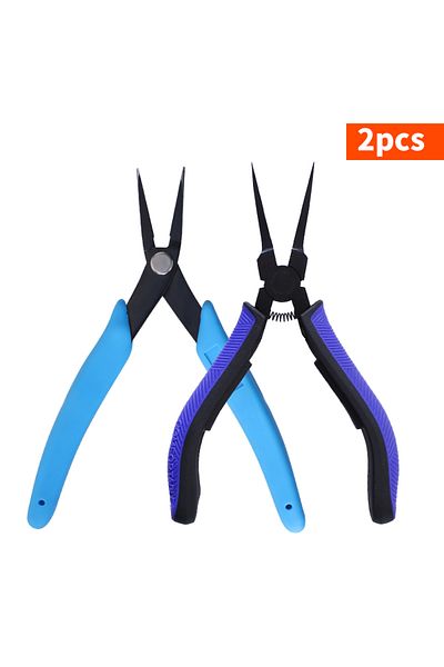 Choice 2pcs Jewelry Pliers Ultra Thin Flat Nose Pliers Set Needle Nose Pliers High Carbon Steel Tweezer Nos