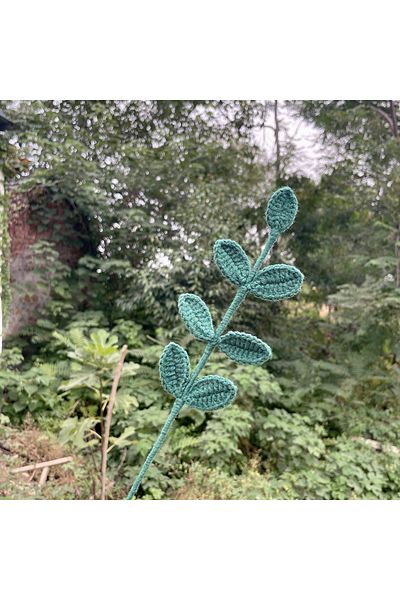 Choice 03 Knitted Eucalyptus Leaves Bouquet Home Finished Handmade Crochet Knitting Flowers Artificial Home