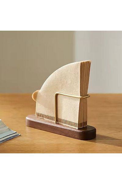 Choice Wooden Coffee Filter Holder Stand For V60 Paper Filter Storage Rack For Fan Shape Paper Home Coff...