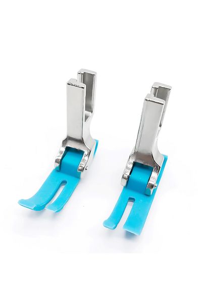 Choice 2pcs Blue 2pcs Small Zipper Presser Foot Left Narrow Right Wide Presser Foot Flat Car Presser Foot