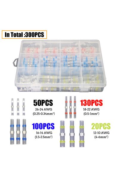 Choice 300pcs Set Box Box-packed Thermal Shrinkage Electrical Car Wire Connector Solder Extrusion Terminals