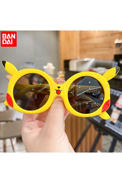 Choice Yellow Bandai Anime Pokemon Sunglasses Cartoon Pikachu Glasses Children Glasses Cute Decoration Toys