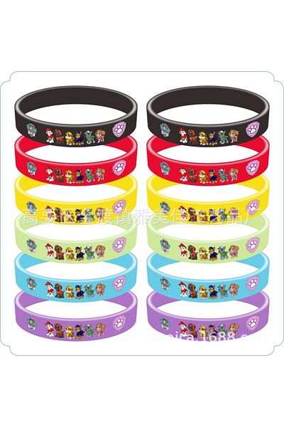 Choice 1 Paw Patrol Personalized Kids Silicone Rubber Wristband New Pendant Party Bracelets Figures Anime .