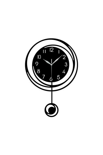 Choice 17.7inch Black Circular Hollow Swinging Wall Clock With Arabic Numeral Scale Clock, Living Room, Bed