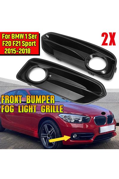 Choice Front Bumper Fog Light Racing Grilles For BMW 1 Series F20 F21 LCI Sport 2015-2018 Glossy Black 1...