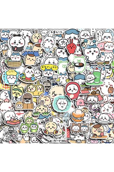 Miniso 100pcs 100Pcs Not Repeated Cute Chiikawa Cartoon Stickers Student Notebook Decoration Material Child