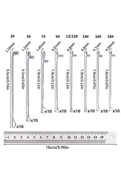 Choice Imzay 80pcs Crochet Hooks With Tongue Knitting Needles Set With Stainless Steel Sewing Ruler Croc...