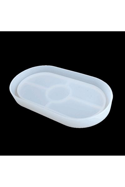 PUSH PRESENT 1pcs Mold 1pcs Oval Thick Plate Diy Silicone Mold Mirror Tray Dish Crystal Epoxy Resin Mold