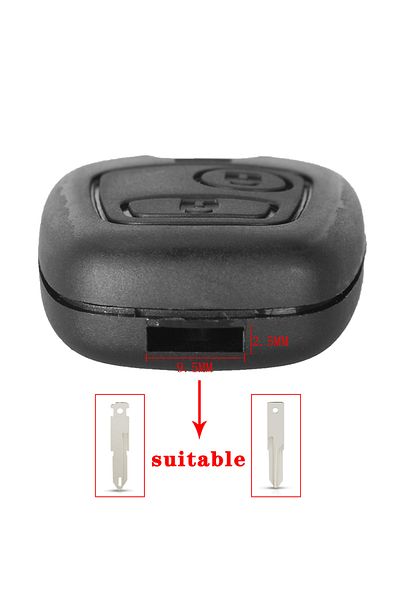 KEYYOU 9.5mm X 2.5mm 10pcs Remote Key Car Key Shell Fob Case Replacement Shell Cover For Citroen C1