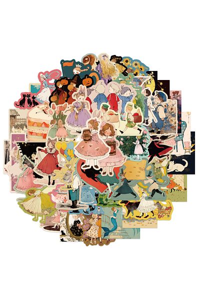 Choice 50pcs Cute Cartoon Fairy Tale Graffiti Stickers For Laptop Water Bottle Luggage Notebook Waterpro...